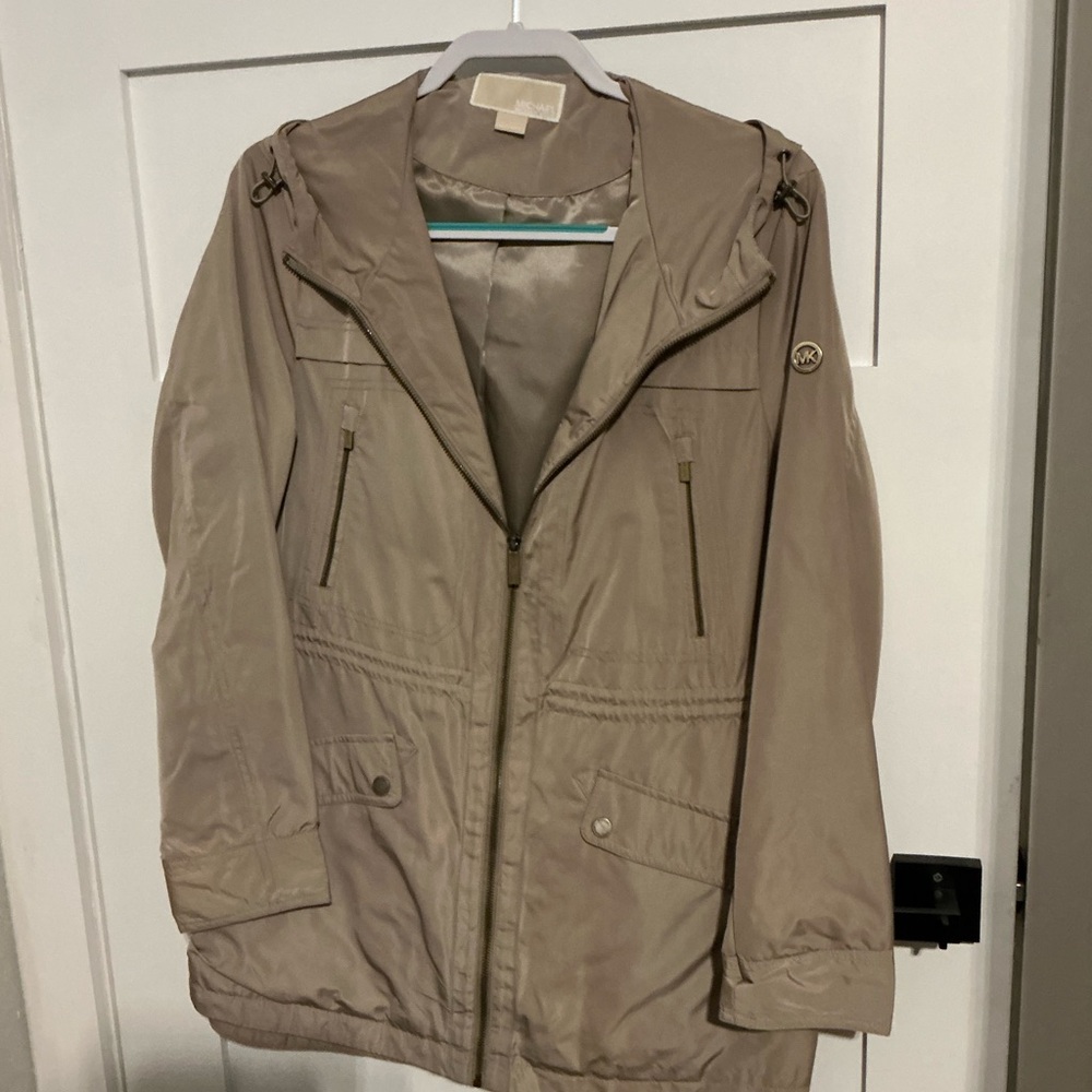 MICHAEL Michael Kors Tan  Hoodie lightweight Jacket NWOT